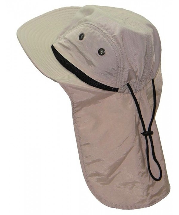 Altis Apparel 4 Panel Large Bill Soft Bucket w/ Neck Flap Hat Sun Cap - Stone / Natural - CF11LL5Q26V