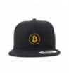 Trendy Apparel Shop Bitcoin Embroidered Flat Bill Snapback Baseball Cap - Black - CH185NO0ESH