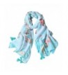 GERINLY Bikini Cover Up Butterflies Print Scarf Beach Wrap Shawl - Cyan - CC18C3U48D5