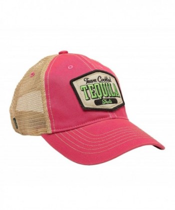 TEAM COCKTAIL Tequila Shots Mesh Trucker Hat - Pink Hat (Black w/ Lime Green) - CN11MV3WJRD