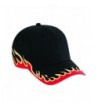 Otto Caps Flame Pattern Cotton Twill Low Profile Pro Style Caps - Black/Red/Gold - C111U5JXB2R