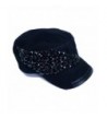 Olive & Pique Women's Abstract Bling Hand Beaded Cadet Hat - Black - CK17YZ5AG0H