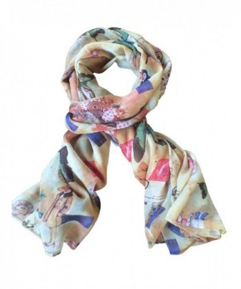 Lightweight Scarves for Women Printed Long Pink Scarf - Floral 07 - C2187ZTGHCX