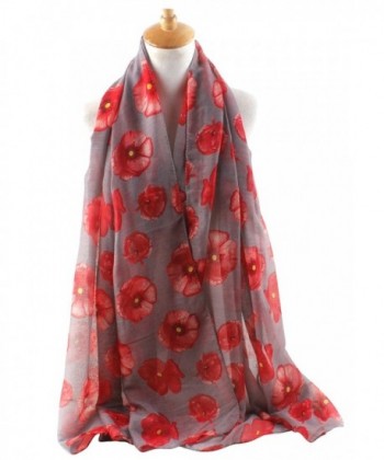 GERINLY Lightweight Poppy Flower Oblong in Fashion Scarves