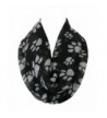 Women's Thin and Light Paw Print Infinity Scarf - Black/White - C1125JUQXR1