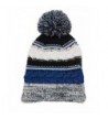 Dri-Wick Cable Knit Winter Pom Pom Beanie Hat in Team Colors - True Royal/ Black/ Whitetrue Royal/ Black/ White - C41884SNS37