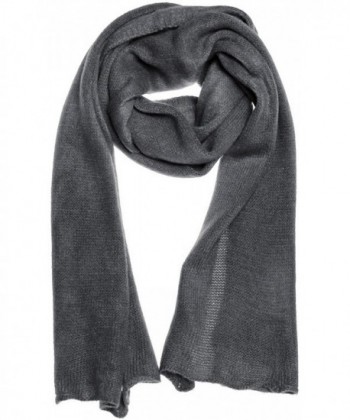 AN1225 Men's- Women's or Kids Basic Plain Knit Solid Color Scarf Muffler- Easy Neck Wrap - Gray - CM12MXEZMLM