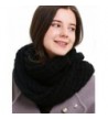 Solid Crochet Infinity Scarf Soft Warm Scarves for Women Fall Winter Thick Circle Loop Scarfs - Black - CE12NYIZJUI