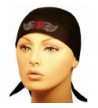 Rhinestud Skull Cap - Biker Caps Red Heart w/Wings on Black Headwraps Doo Rags - CV12ELHNR27