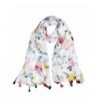 DOCILA Womens Pretty Shawl- Flowerlet Print Outing Wrap Scarf - White - CC1820EHA4L