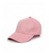 Cusfull Soft Faux Suede Leather Baseball Cap Adjustable Classic Sports Hat - Dark Pink - C51824ZMWT8
