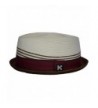 Upturn Diamond Crown Pork Pie Paper Straw Fedora Medium Burgundy Natural - CE11H9T54ZN