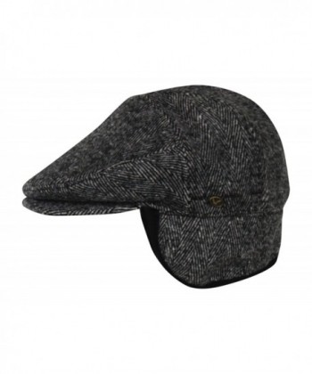 Medium Herringbone Winter Cabbie Earflaps in Men's Newsboy Caps