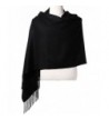 Womens Pashmina Shawl Wrap Scarf - Ohayomi Solid Color Cashmere (21 Colors) - Black - CI186M4XGCX