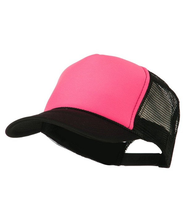 Neon Polyester Foam Front Trucker - Black Pink - C311M6KI2D1