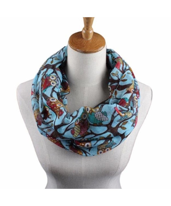 AutumnFall Women Lightweight Cozy Infinity Loop Scarf with Various Artist Print - Light Blue - CZ12O75JAVZ