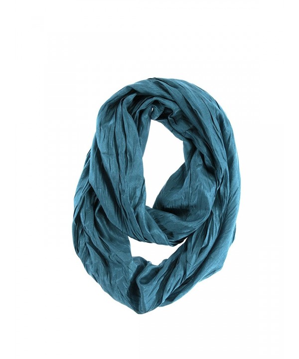 La Purse Ruffle Infinity Circle Scarf - Tube Scarf - Teal - CQ110DJBE2X