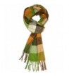 Ted and Jack - Ted's Classic Cashmere Feel Checkered or Plaid Scarf - Orange and Green Check - CE1272FRNOX