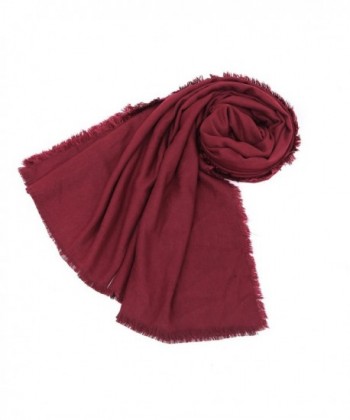 BEKILOLE Cashmere Wrapping Neckwear Wine Red in Fashion Scarves
