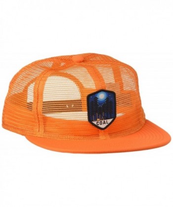 Coal Men's the Orin Full Mesh Trucker Hat Adjustable Snapback Cap - Orange - CJ12I43K79F