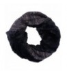 Sakkas Sele Short Two Textured Faux Fur Ribbed Knit Mixed Designed Infinity Scarf - Navy - CM12MWYCUEU