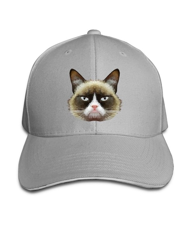 Efbj Grumpy Cat Classic 100% Cotton Hat Caps Unisex Fashion Baseball Cap Adjustable Hip Hop Hat(6 Colors) - Ash - CJ188YD7ZND