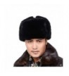 FURTALK Men's Women's Natural Rabbit Full Fur Russian Soviet Ushanka Winter Trooper Hat - Black - CS1857I7OYK