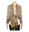 Achillea Soft Silky Reversible Paisley Pashmina Shawl Wrap Scarf w/ Fringes 80" x 28" - Grey Bronze - CC188Q8830W