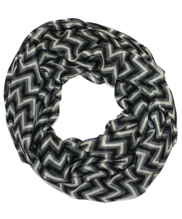 Ted and Jack - A Fresh Look Lightweight Chevron Infinity Scarf - Grey - CD12BFAZV5N