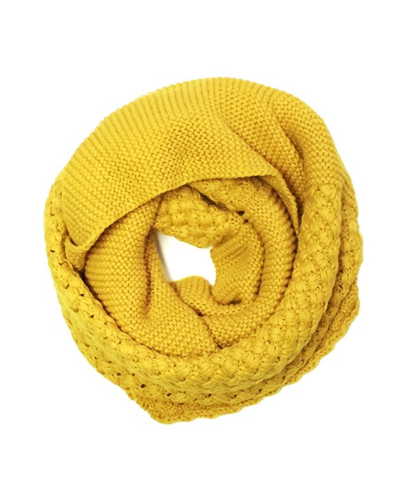 Wrapables Trendy Winter Warm Knit Infinity Scarf - Mustard Yellow - CH12B0JAYSX