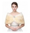 Belle House Faux Fur Shawl Wrap Stole Cape for Women Bridal Shawl Winter - Champagne - C612O1M5TYY