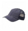 Wholesale Low Profile Unstructured Herringbone Cotton Twill Distressed Mesh Trucker Caps (Navy) - 19777 - CD111QRLZHF