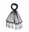 Bohomonde Adeline Scarf- Embroidered Shawl Stunning Crochet Lace Fringe - Black - CD11QHME1FR