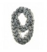 FuzzyGreen Chevron Fall Loop Autumn Infinity Scarf - Black and Grey - C211TJRYG2Z