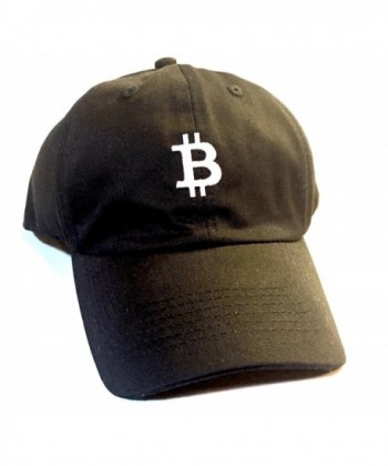 Black Bitcoin Adjustable Embroidered Hat