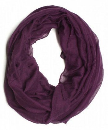 DRY77 Solid Thin Infinity Loop Scarf - Purple - C011G1149RT