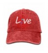 Men Women Suicide Prevention Awareness Live Love Semicolon Denim Jeanet Baseball Hat Adjustable Trucker Cap - Red - CP187QDICLA