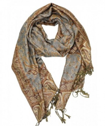 Achillea Reversible Paisley Pashmina Fringes in Fashion Scarves