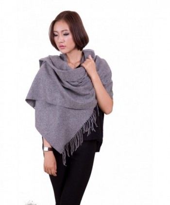 70" Long Pashmina Shawl Wraps Lambswool Scarf for Women Gift Box Idea - Grey - CX128S9N0VR