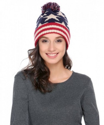 Zeagoo Women Men Crochet Knitted Ball Stripe Stars Winter Warm Beanie Hat Ski Cap - Five-pointed Star - C4185M24X7Q