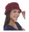 Retreez Women Vintage Wool Cloche Bucket Winter Hat with Duo Roses Floral - Dark Red - CZ11QHPEQUT