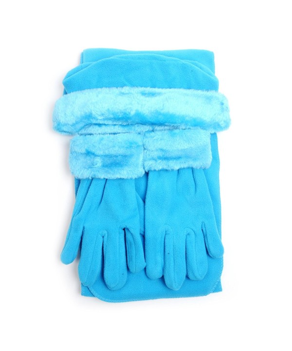 Women's Warm Polyester Fleece Winter Set - Turquoise - CY186GZOLOZ