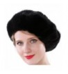 Valpeak Women Winter Berets Real Mink Tail Fur Hat - Black (No Elasticity) - C6185XRRR6N