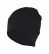 Folie Co. Double Layer Winter Knit Acrylic Beanie Hat w/Magic Stretch - Snug Skully Cap - Black - CF12MA41H50