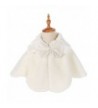 Fankeshi Flower Girl Faux Fur Shawl Wraps Cape Kids Wedding Communion - Ivory - CD187HLERGO