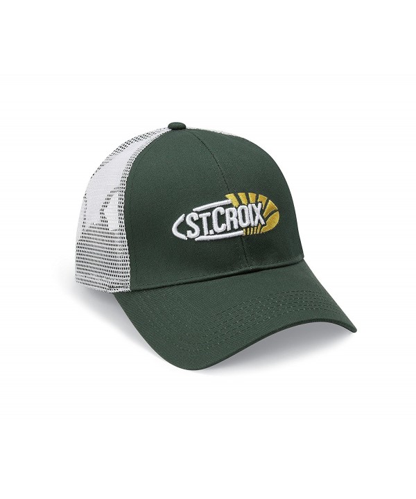 St. Croix Logo Deluxe Mesh Back Trucker Fishing Cap - Green - CB129XHZ4WL