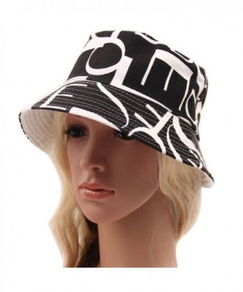 DZT1968(TM)Women Sun Bucket Hat Bohemian Style Printing Stripe Lattice Cap (A) - CV11AS6MDLL