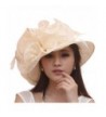 June's Young Flower Women Hat Sun Hat Beach Hat for Kentucky Derby Off White - White - CI11O9OEOMF