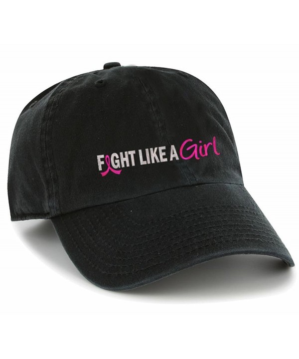 Fight Like a Girl Breast Cancer Embroidered Cap-Black-One Size - CY12622J557