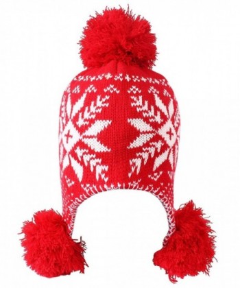 Womens Winter Fleece Earflap Snowflake